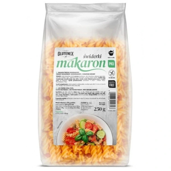 Makaron świderki niskobiałkowy bezglutenowy 250 g - glutenex