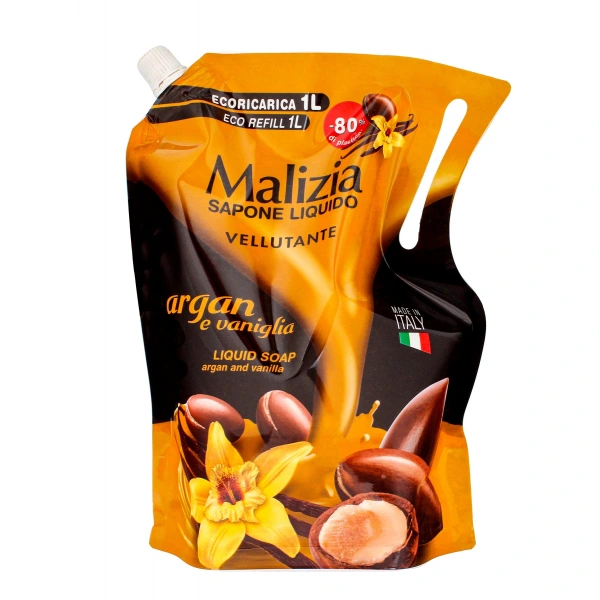 MALIZIA Mydło w płynie Argan & Vanilia - zapas 1000 ml