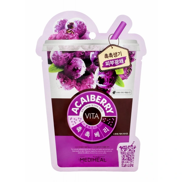 MEDIHEAL Vita Maska energetyzująco-tonizująca w płachcie Acaiberry 20 ml