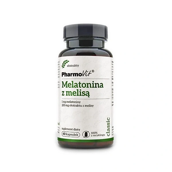 Melatonina z melisą bezglutenowe 60 kapsułek - pharmovit
