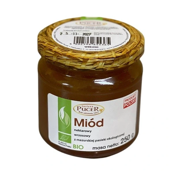 Miód wrzosowy bio 250 g - pasieka pucer