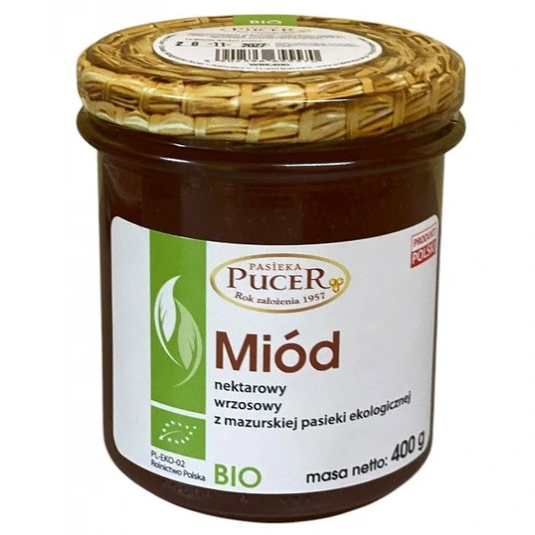 Miód wrzosowy bio 400 g - pasieka pucer