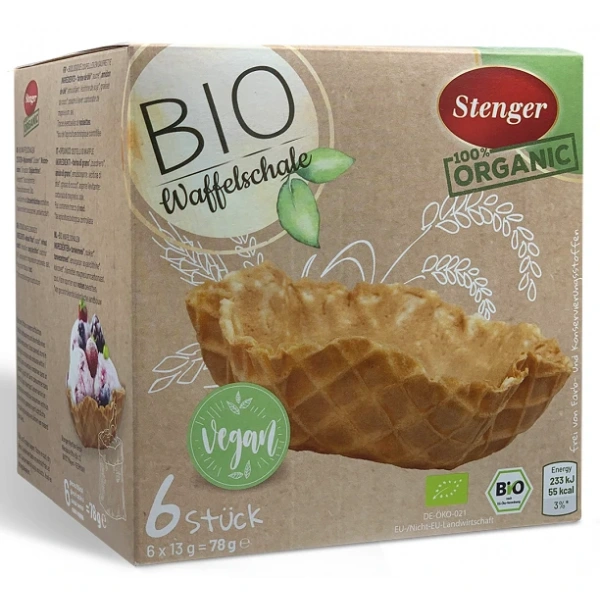 Miseczki waflowe do lodów bio (6 x 13 g) 78 g - stenger