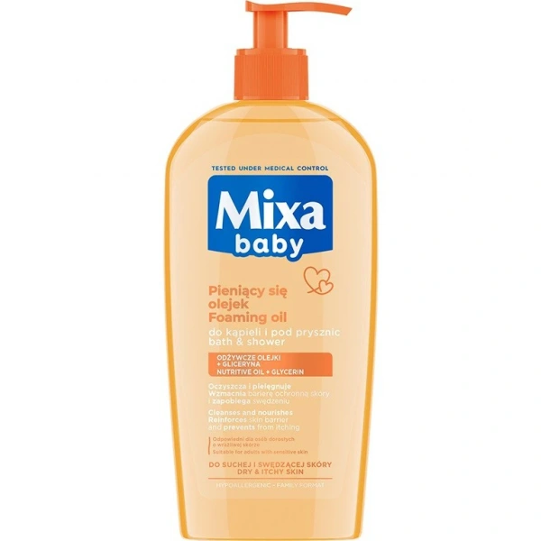 MIXA Baby Pieniący się olejek do kąpieli i pod prysznic 400 ml