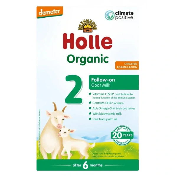 Mleko kozie 2 następne dla niemowląt po 6 miesiącu demeter bio 400 g - holle