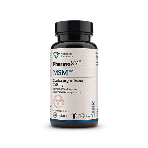 Msm siarka organiczna (750 mg) bezglutenowa 120 tabletek - pharmovit