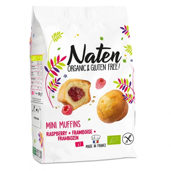 Muffinki mini z nadzieniem malinowym bezglutenowe bio 200 g - naten