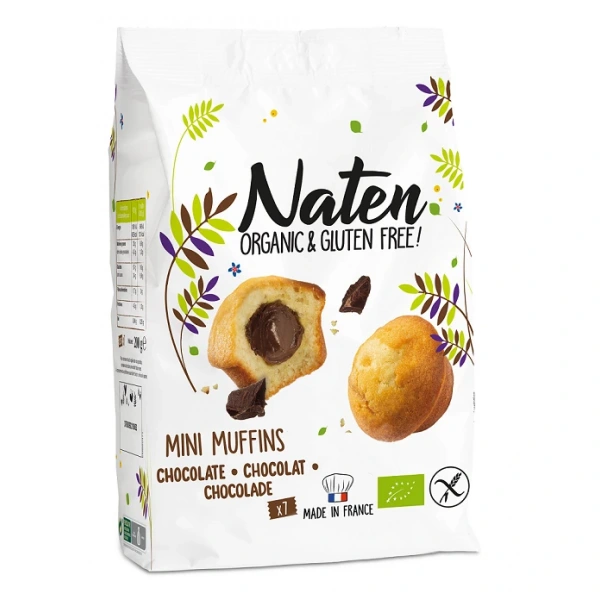Muffinki mini z nadzieniem orzechowo - kakaowym bezglutenowe bio 200 g - naten