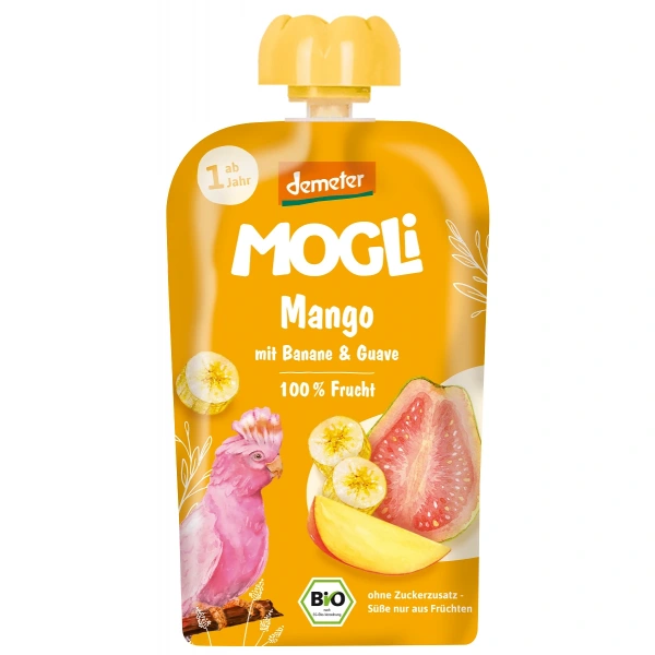 Mus banan - guawa - mango bez dodatku cukrów od 1 roku demeter bio 100 g - mogli