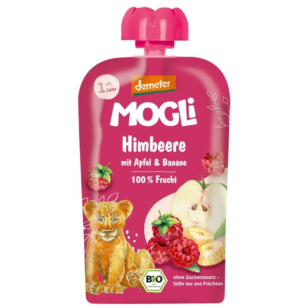 Mus jabłko - banan - malina bez dodatku cukrów od 1 roku demeter bio 100 g - mogli