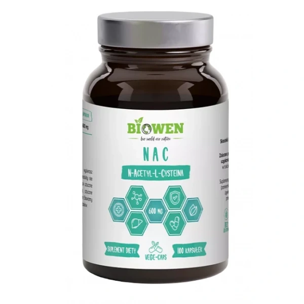 Nac (n-acetylo-l-cysteina) (600 mg) bezglutenowa 100 kapsułek - hempking