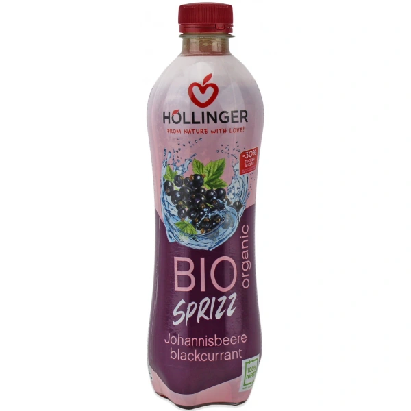 Napój gazowany czarna porzeczka 30 % mniej cukru bio 500 ml - hollinger