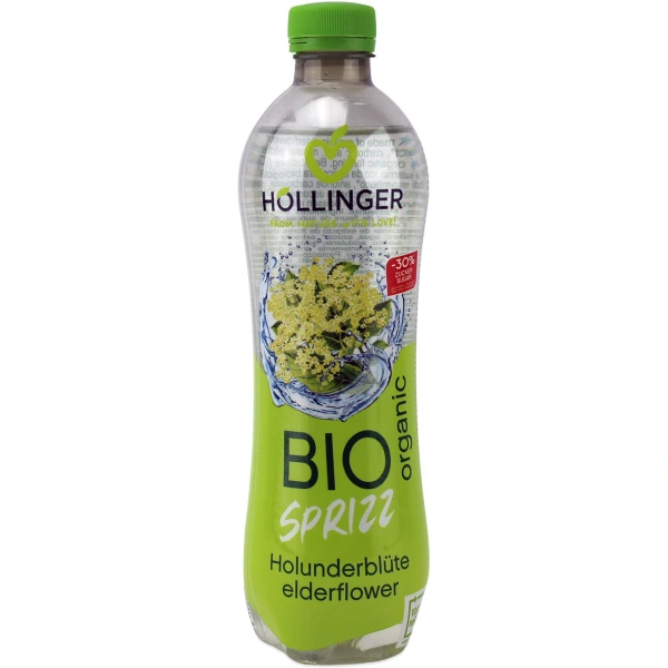Napój gazowany o smaku kwiatów czarnego bzu 30 % mniej cukru bio 500 ml - hollinger