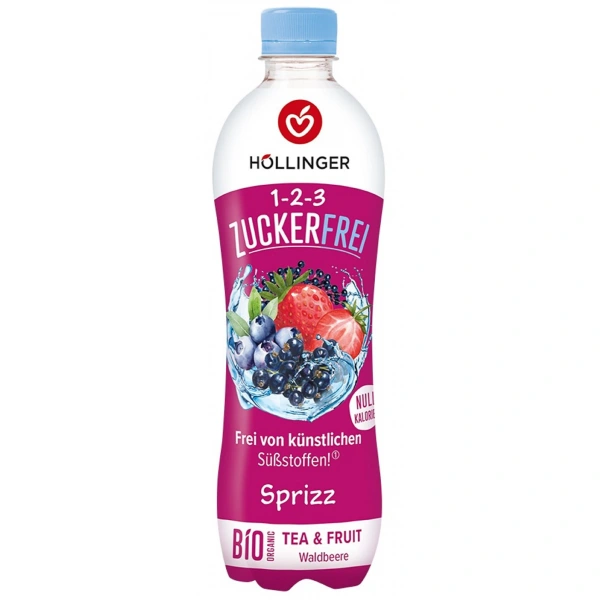 Napój gazowany o smaku owoców leśnych bez cukru bio 500 ml - hollinger
