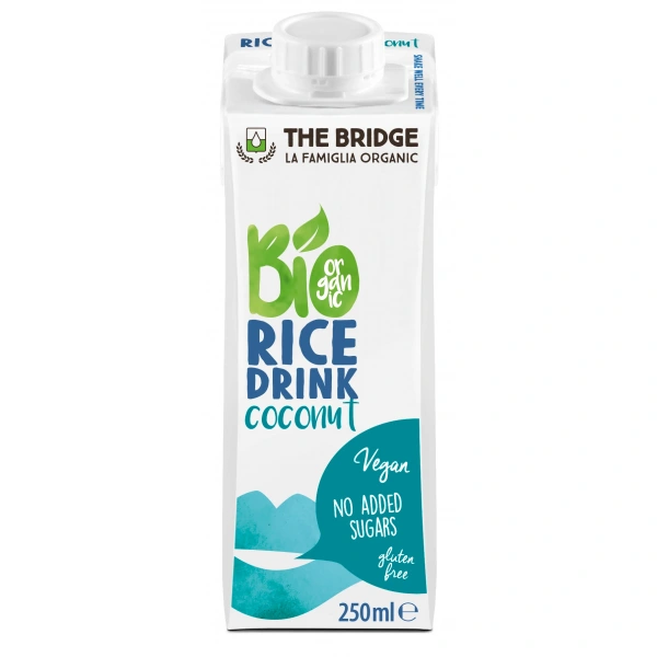 Napój ryżowo - kokosowy bez dodatku cukrów bezglutenowy bio 250 ml - the bridge