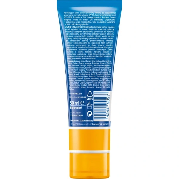 NIVEA SUN Facial Sunscreen Lekki krem nawilżający do twarzy SPF30 50 ml