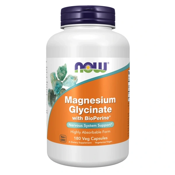NOW FOODS Magnesium Glycinate with BioPerine (180 caps)