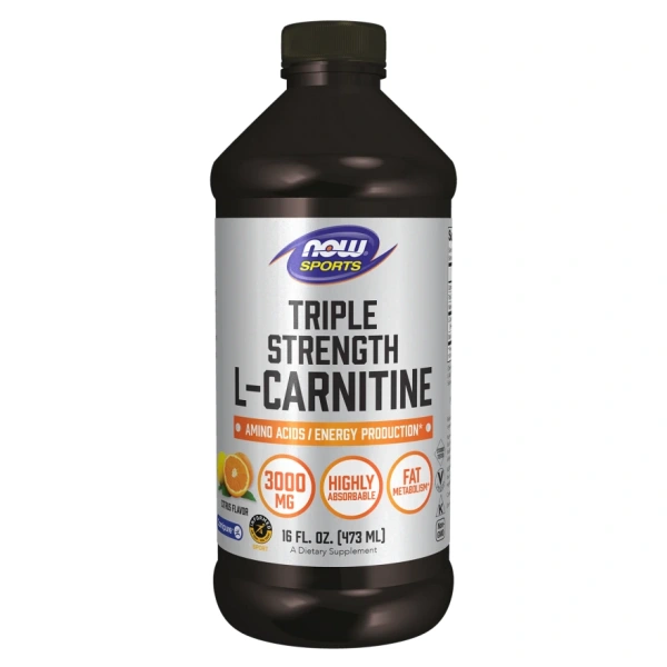 NOW FOODS L-Carnitine Triple Strength Liquid 3000 mg Citrus - L-Karnityna 3000 mg Smak Cytrusowy (473 ml)