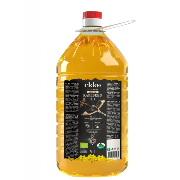 Olej rzepakowy rafinowany tłoczony na zimno bio 5 l - horeca (ekko)