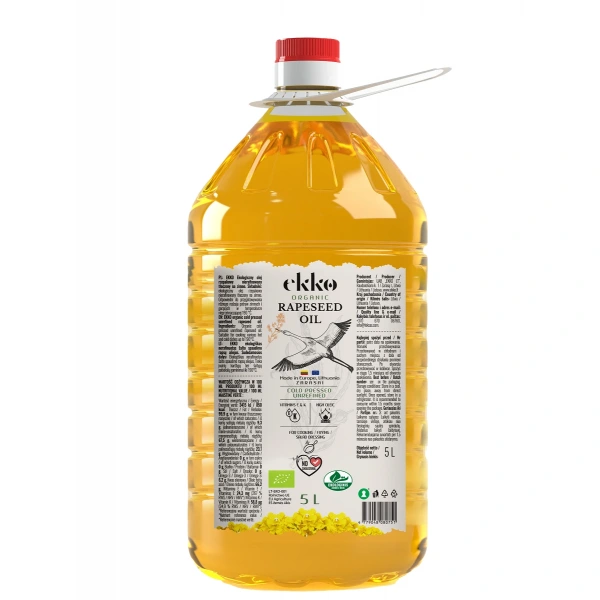 Olej rzepakowy tłoczony na zimno omega-3 bio 5 l - horeca (ekko)