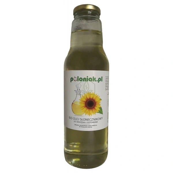 Olej słonecznikowy do gotowania i smażenia bio 750 ml - poloniak