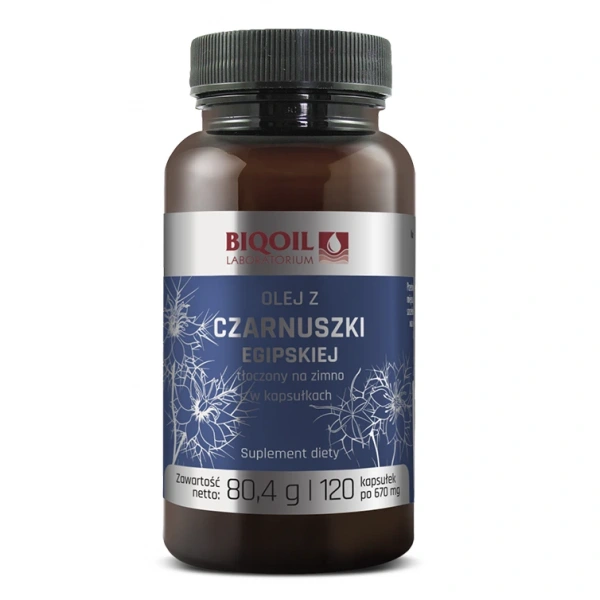 Olej z czarnuszki tłoczony na zimno (670 mg) 120 kapsułek - biooil