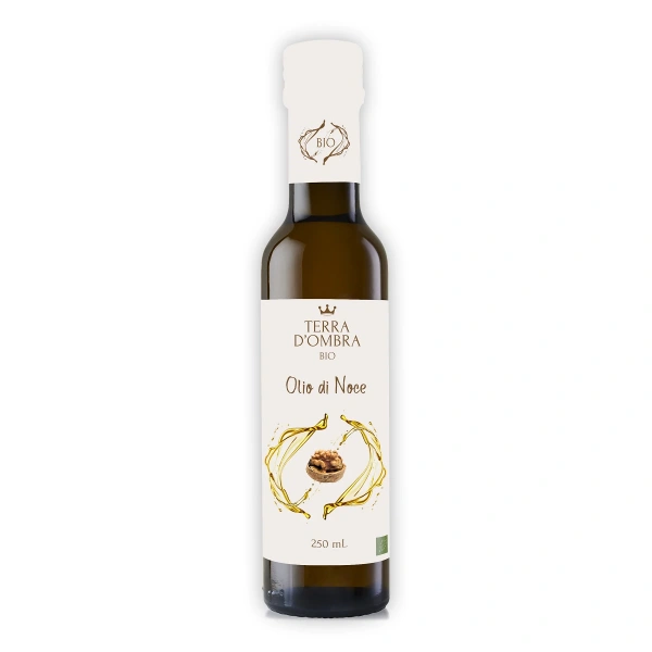 Olej z orzechów włoskich tłoczony na zimno bio 250 ml - terra d'ombra