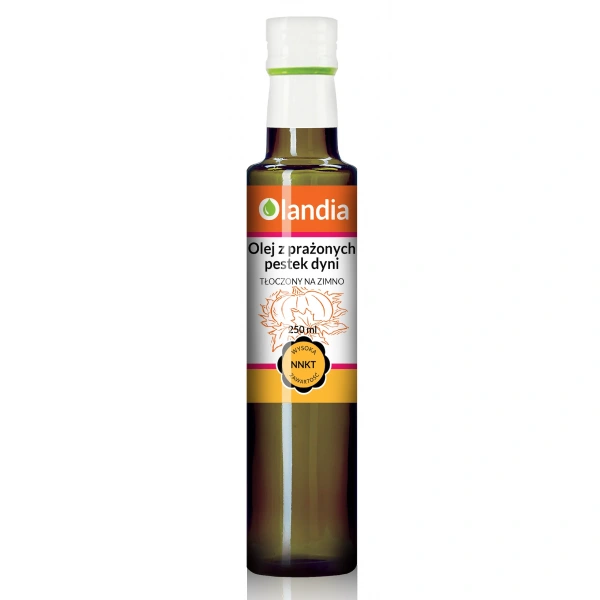 Olej z prażonych pestek dyni tłoczony na zimno 250 ml - olandia