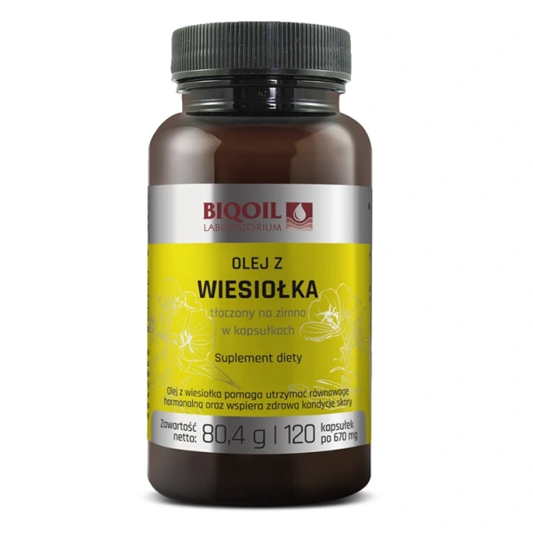 Olej z wiesiołka tłoczony na zimno (670 mg) 120 kapsułek - biooil