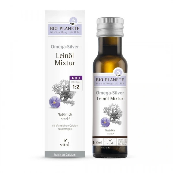 Omega silver - mieszanka z olejem lnianym (algi morskie) bio 100 ml - bio planete