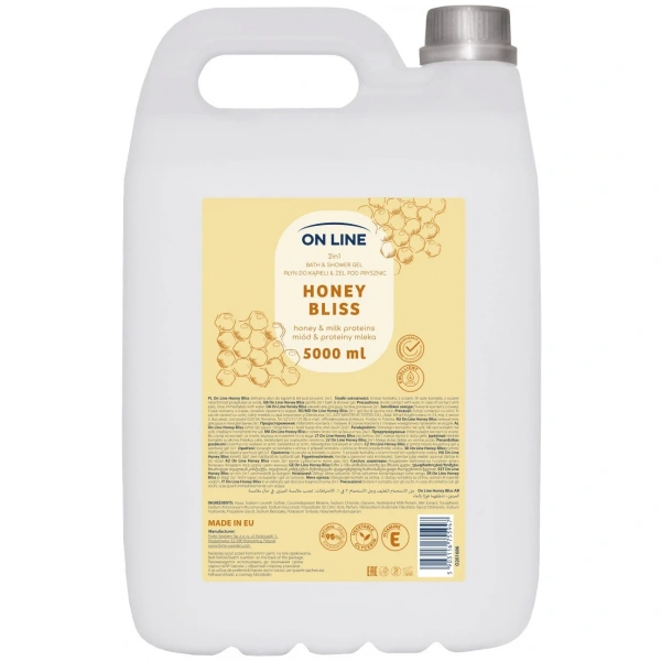 ON LINE 2w1 Płyn do kąpieli&Żel pod prysznic Miód&Proteiny mleka 5000 ml