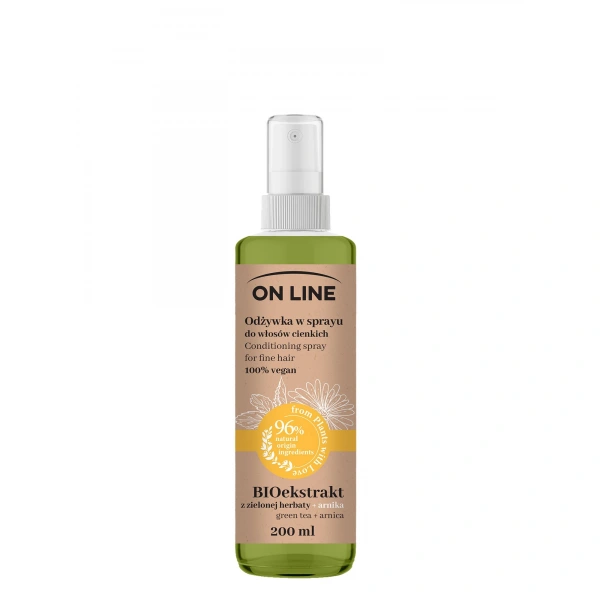 On Line From Plants With Love Odżywka do włosów w sprayu BIOekstrakt z Zielonej Herbaty i Arnika 200ml