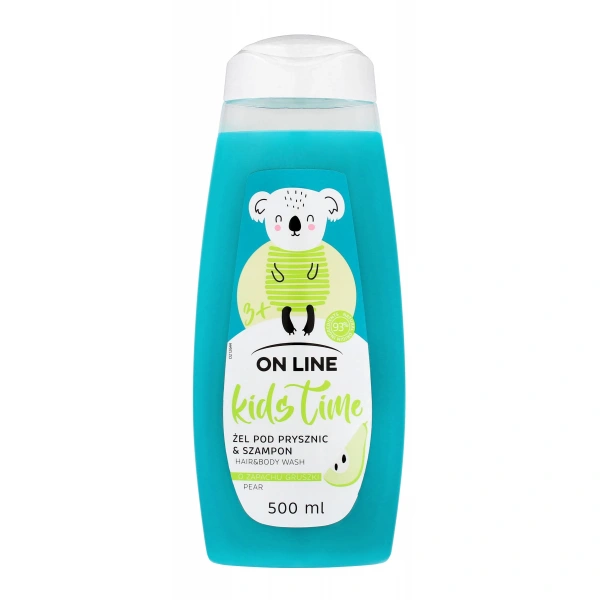 On Line Kids Time Żel pod prysznic i szampon 2w1 dla dzieci - zapach gruszki  500ml