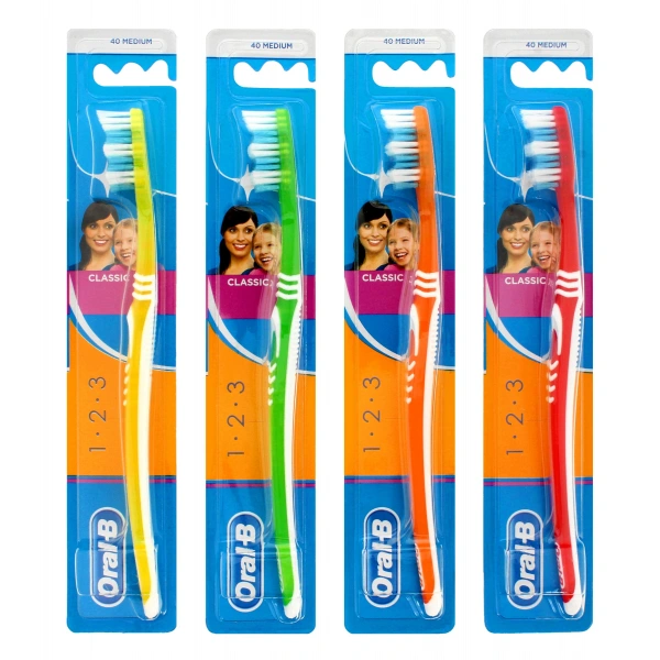 ORAL-B Szczoteczka do zębów 1-2-3 Classic - medium 1 sztuka - mix kolorów