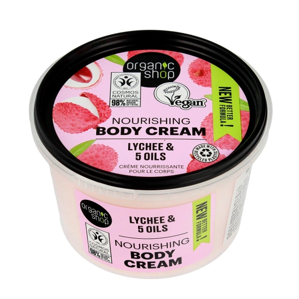 Organic Shop Krem do ciała - cera sucha i wrażliwa Różowy Lychee 250ml