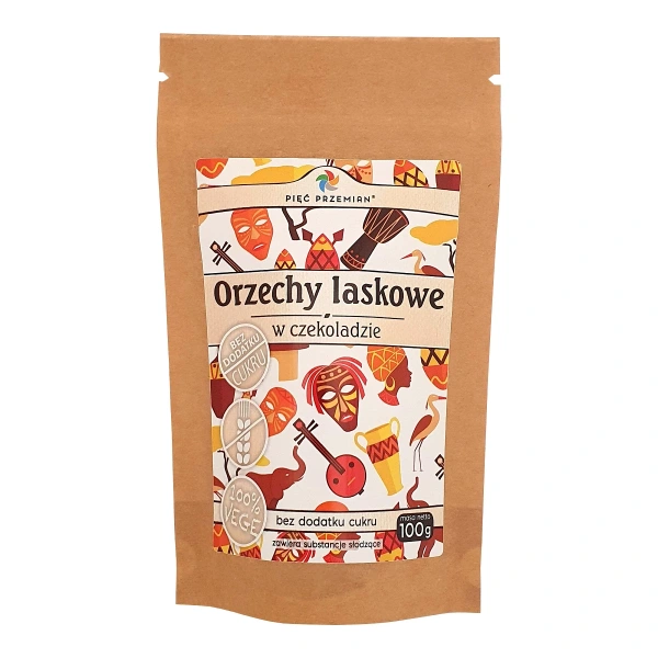 Orzechy laskowe w czekoladzie bez dodatku cukrów bezglutenowe 100 g - pięć przemian