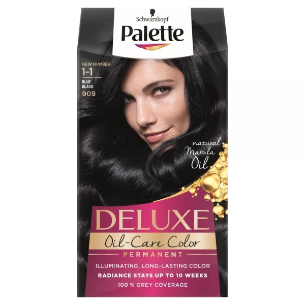 Palette Deluxe Farba do włosów permanentna nr 1-1 (909) Granatowa Czerń  1op.