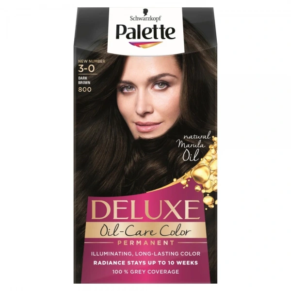 Palette Deluxe Farba do włosów permanentna nr 3-0 (800) Ciemny Brąz  1op.
