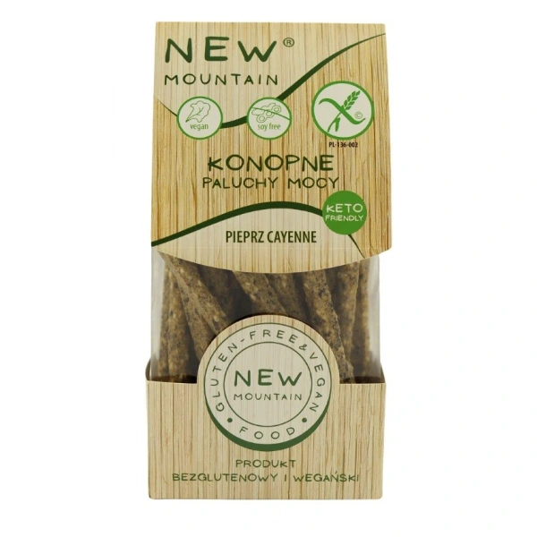 Paluchy mocy konopne z pieprzem cayenne bezglutenowe 200 g - new mountain