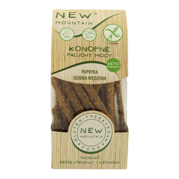 Paluchy mocy konopne ze słodką papryką wędzoną bezglutenowe 200 g - new mountain