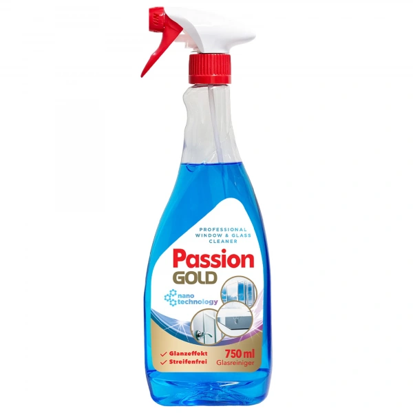 PASSION GOLD Płyn do mycia szyb z octem spirytusowym Niebieski 750 ml