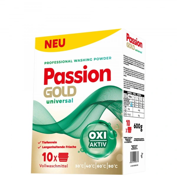 PASSION GOLD Professional Proszek do prania Uniwersalny 600 g
