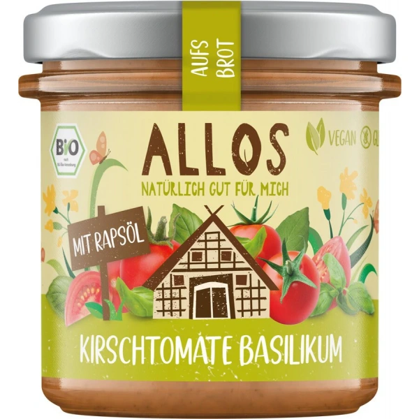 Pasta kremowa z pomidorami cherry i bazylią bezglutenowa bio 140 g - allos