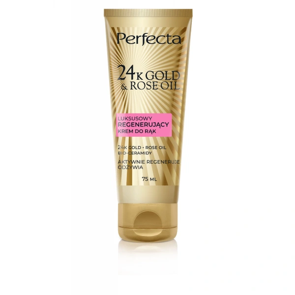 PERFECTA 24K Gold & Rose Oil Luksusowy krem do rąk regenerujący 75 ml