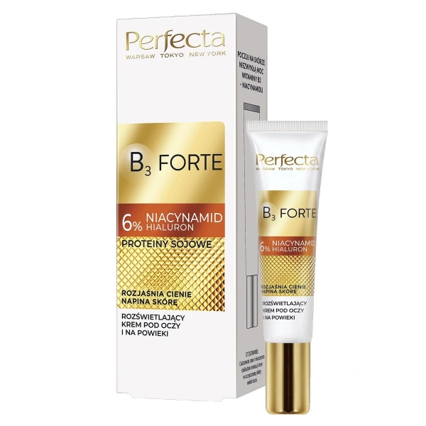 PERFECTA B3 Forte Rozświetlający krem pod oczy i na powieki z 6% niacynamidem 15 ml
