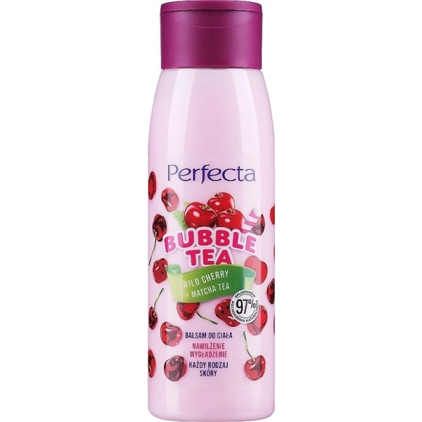 PERFECTA Bubble Tea Balsam do ciała Nawilżenie wygładzenie - Wild Cherry & Matcha Tea - Mini 100 mg