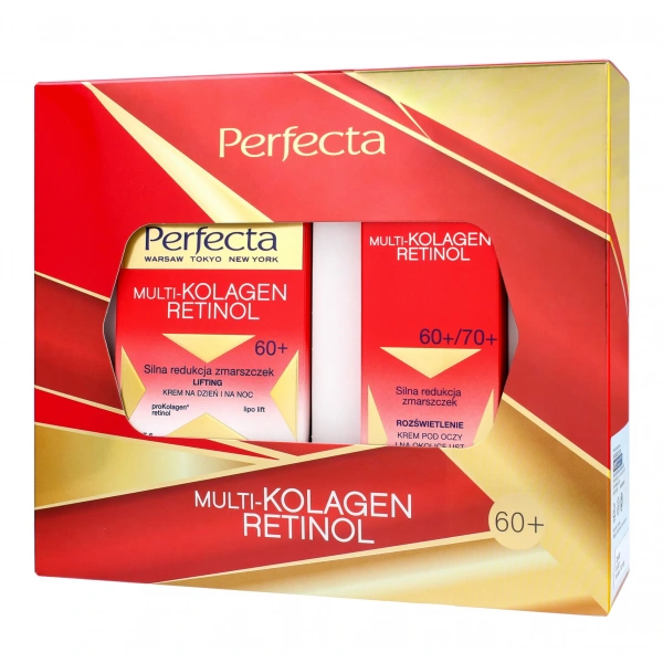 PERFECTA Zestaw prezentowy Multikolagen Retinol 60+ (Krem do twarzy 50 ml + Krem pod oczy 15 ml)