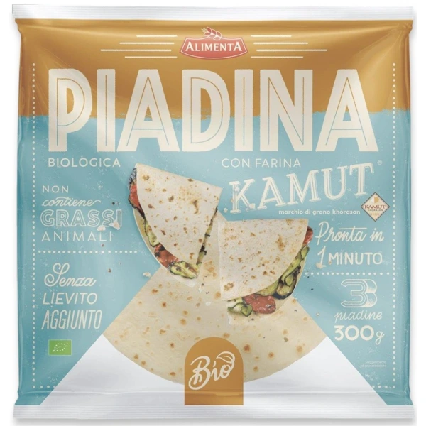 Piadina kamut - pszenica durum cappelli bio (3 szt.) 300 g - alimenta