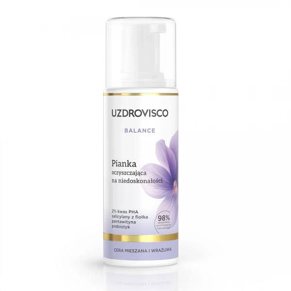 Pianka do twarzy oczyszczająca na niedoskonałości 150 ml - uzdrovisco (balance)