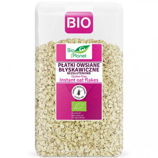 Płatki owsiane błyskawiczne bezglutenowe bio 600 g - bio planet